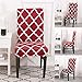 Dining Chair Covers, Geometric Print Dining Chair Slipcovers, Removable Washable Stretch Furniture Protector for Kitchen Room Hotel Table Banquet (4 Per Set, Wine Red)