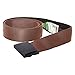 Zero Grid Travel Security Belt - Hidden Money Pouch - Non-Metal Buckle (Brown)