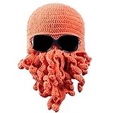 Amurleopard Unisex Barbarian Knit Beanie Octopus (One size, Orange)