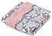 Balboa Baby Cotton Sateen Coverlet, Grey Dahlia/Coral Bloom