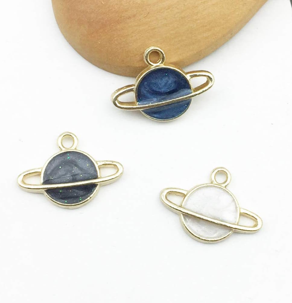 SUPVOX 30Pcs Alloy Satellite Charms Space Planet Pendants Enamel Beads for Diy Jewelry Making Necklace Bracelet Earring Accessories - Image 3