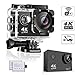 WeyTy EK700 Action Camera, 4K Ultra HD Waterproof Camcorder 16MP 170° Degree Wide Angle Lens Wi-Fi Control Sport DV Including 2 Rechargeable Batteries(1350mAh) and Full Accessories Kit, Black