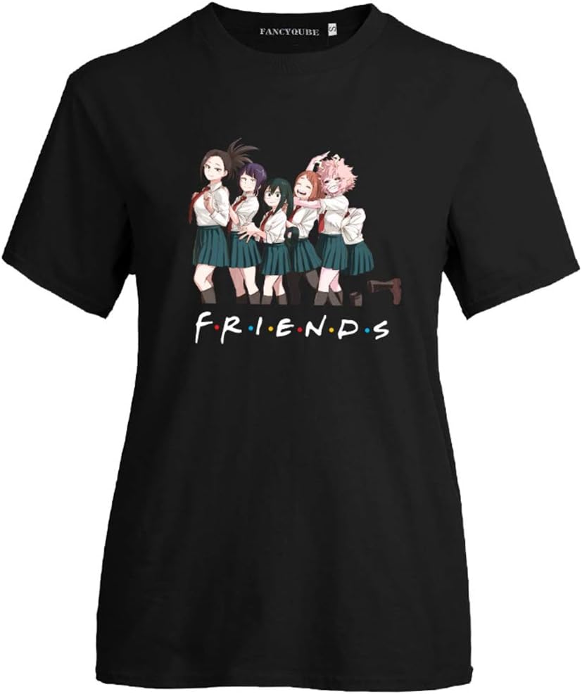 Peoria My Hero Academia T-Shirt, Japanese Anime Short-Sleeve Crewneck T-Shirts for Girls and Women