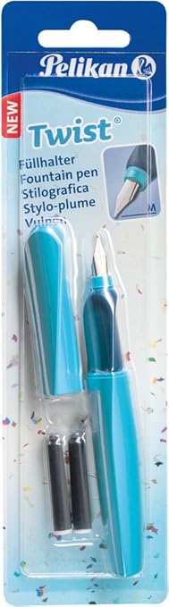 Pelikan 923441 Twist Füllhalter (Universell für Rechts- und Linkshände) Blau