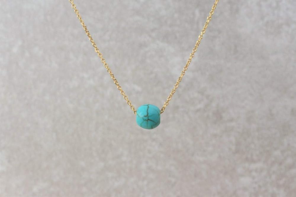 Dainty Small Turquoise Pendant Necklace for Women Amazon.co.uk Handmade