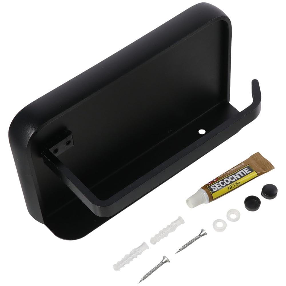 Upluckey Black Tissue Roll Holder Wall Mounted Space Aluminum Tissue Holder Heavy Duty Rustproof Toilet Paper Dispenser for Bathroom