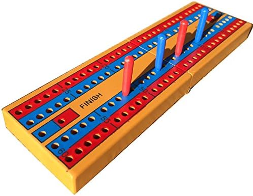 Misc Small Plastic Travel Cribbage Board Complete with Pegs - Foldable 18cm by 5cm by 1.5cm