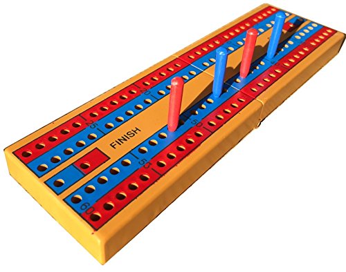 Misc Small Plastic Travel Cribbage Board Complete with Pegs - Foldable 18cm by 5cm by 1.5cm