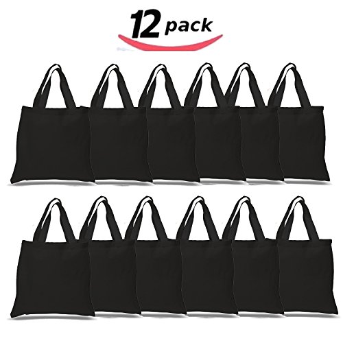 BULK 12 PACK Wholesale 100 Cotton Tote Bags,