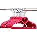 Ollieroo Children Size Flocked Velvet Kids Hangers Super Slim No Slip Non Wrinkle with U Notch Shoulder (30PK HeartShaped Pink)