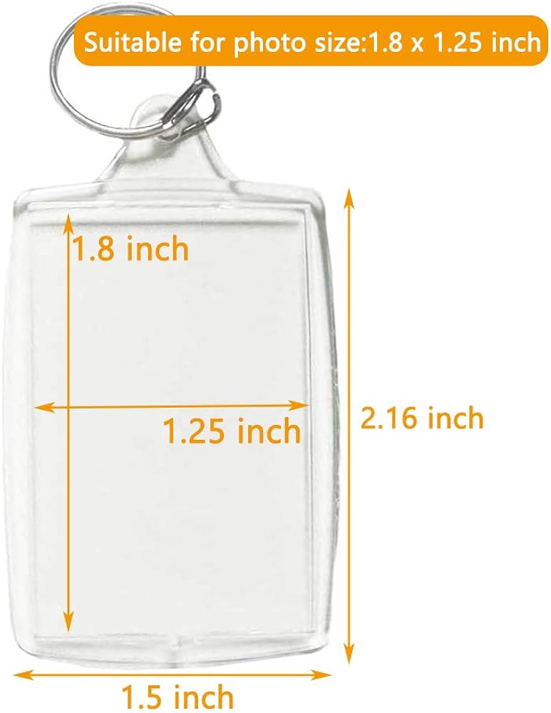 30 Pcs Acrylic Photo Frame Keyrings, Clear Picture Insert Keychains, Snap-in Custom Personalized Keychain for Gift, Artwork (Rectangle, 1.5 x 2.1 Inch) at  Men’s Clothing store