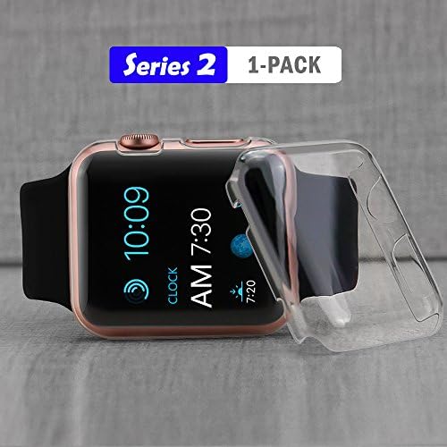 Apple Watch Case, TIVTO PC Hard 4H Hardness All-around Full Coverage Cover With Built-in Screen Protector for iWatch 2015/2016 All Models (for Series 2 42mm[1-pack])