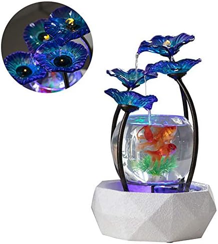 DJLOOKK Aquarium Fish Tank Glass Gold Fish Tank Four Unique Creative Water Way Living Room Creative Small Water Ornaments Suitable For Tv Cabinets, Desktop Fountains