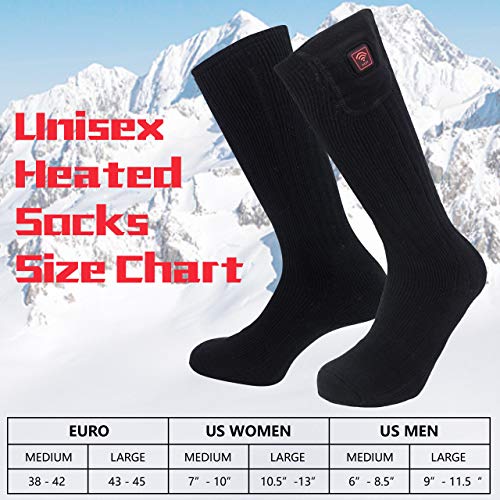 CREATRILL Heated Socks w/Rechargeable Batteries, Men Women Winter Heating Thermal Sock w/Remote Control for Cold Feet Ski Hunting Camping Hiking Riding Motorcycle Foot Warmer