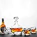 5-Piece Emperor Crystal Whiskey Decanter Set. KANARS Premium Liquor Decanter with 4 Cool Rocks Glasses for Scotch or Bourbon. Dishwasher Safe