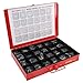 Olympia Tools 90-800 4-Drawer Hardware Organizer includes 2000-pieces Small Hardware, black/red
