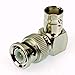 BNC Right Angle Male to Female Adapter - Nickel-Plated Alloy, 90-Degree Elbow Connector, 4-Pack for Coaxial Cables and RF Applications