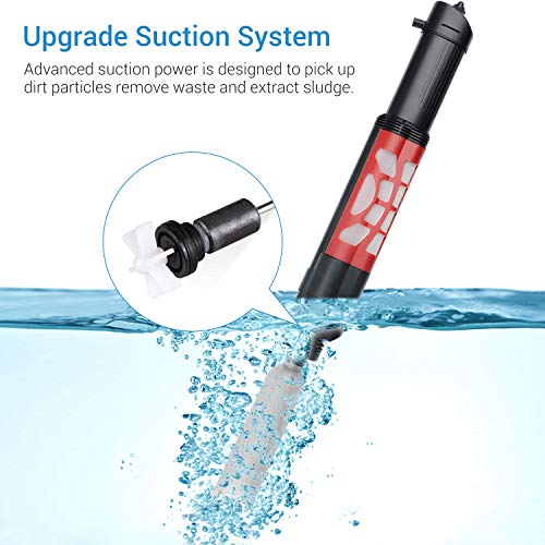 NICREW Automatic Gravel Cleaner, Electric Aquarium Cleaner Vacuum, 2 in 1 Sludge Extractor for