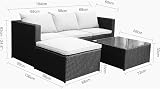 EVRE Malaga Outdoor Rattan Garden Furniture Set Grey with Glass Coffee Table view 8
