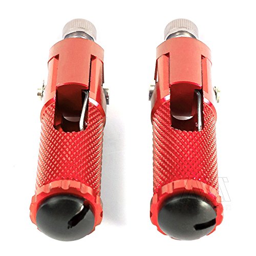 New arrival Motorcycle CNC Universal Foot Rest Footrests Folding Foot Pegs Rear Set For Honda Kawasaki KTM Ducati Suzuki Yamaha (Red) - Thumbnail 3