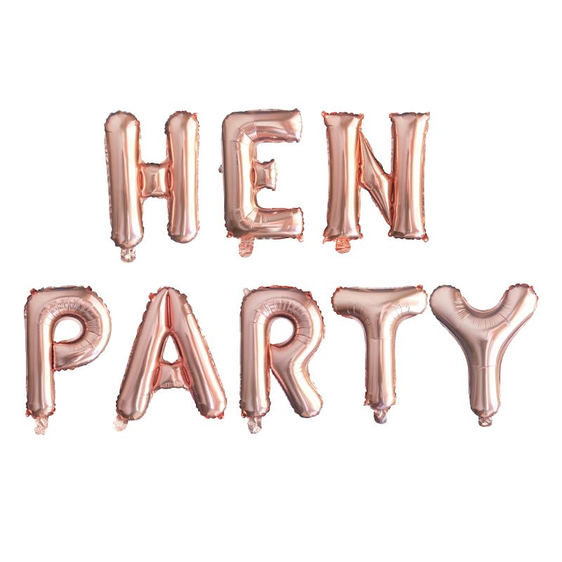 Rose Gold Hen Party Foil Balloon Banner, 1.5m (2 pack)