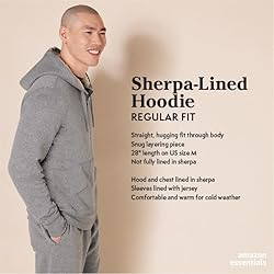 Amazon Essentials Hoodie For Men, Sherpa-Lined