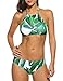 Women's Sexy Halter Leaves Print 2 Piece Swimsuit Padding Bikini Set