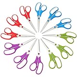 CCR Scissors 8 inch Soft Comfort-Grip Handles Sharp Blades, 12-Pack