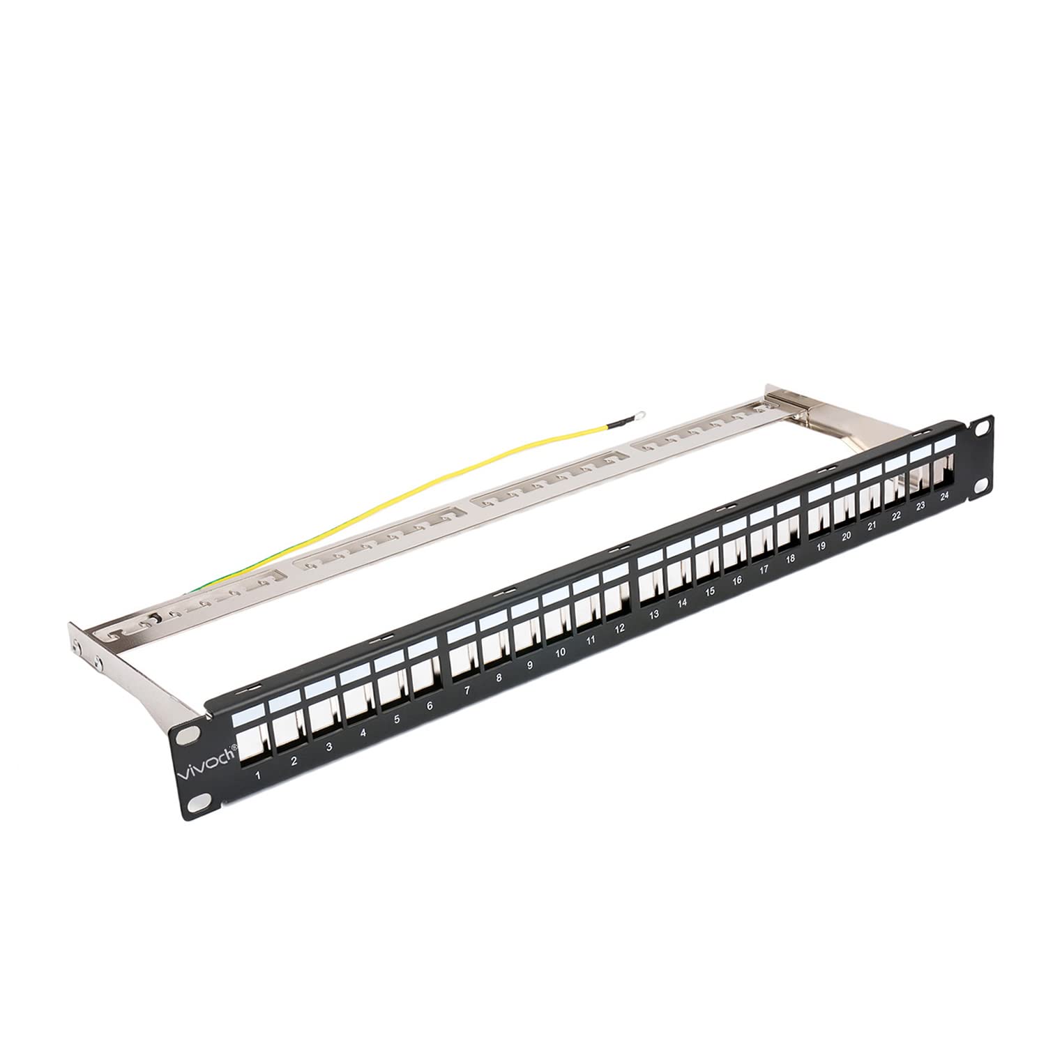 1U 24 Ports FTP Patch Panel Frame Modular Blank Patch Panel Wallmount or Rackmount Blank Keystone Jack Patch Panel — image 1