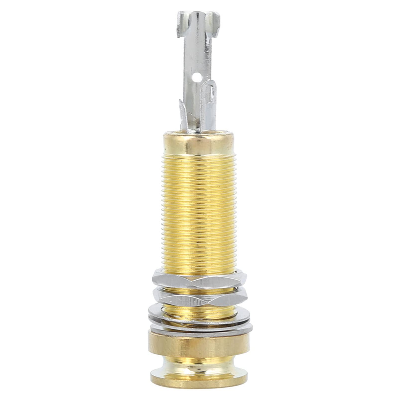 End Pin Jack, Brass Mono Guitar Bass Barrel Jack End Pin Jack with Strap Lock Function for Electric Guitar Musical Instrument Accessories(Gold)