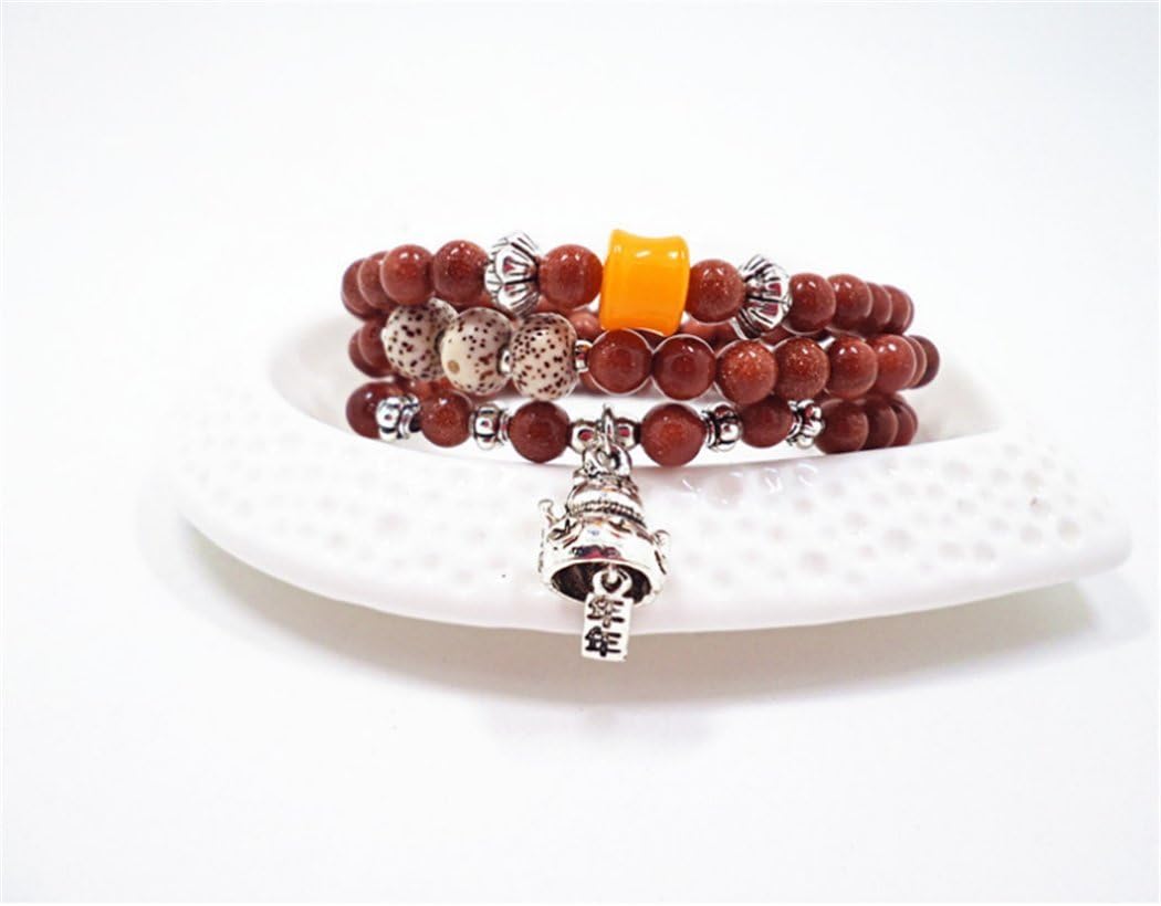 Elegant Handmade Natural Crystal Gold Sandstone Cat Pendant Hand Decorated Jewelry Bracelet