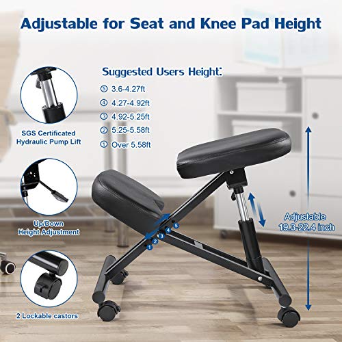 MaxKare Ergonomic Kneeling Chair Home Office Chairs with Height Adjustable for Corrective 