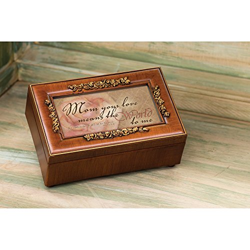 Cottage Garden Mom Inspirational Decorative Woodgrain Rose Music Box - Plays Amazing Grace - Thumbnail 4