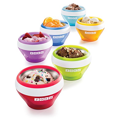 Zoku Ice Cream Maker, Compact Make and Serve Bowl with Stainless Steel