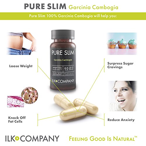 100% Garcinia Cambogia Weight Loss - Fast Acting Diet Pills That Work Fast for Women & Men - Made in USA - 60 Vegetable Capsules (2 Bottles)