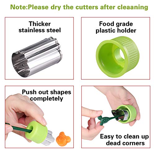 22pcs Vegetable Cutter Shapes Set,Mini Pie,Fruit and Cookie Stamps Mold