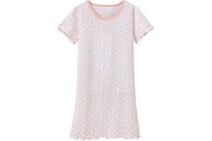 BANGSAUR Girls' White Dress, Princess Cotton Long Sleeve Nightdress,3-12 Years