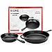 Cast Iron Skillet Set,IEOKE 2 Pieces Pre-seasoned Pan 8-Inch and 12.5 Inch Stovetop Oven Cookware Set Heavy Duty Kitchen Pot