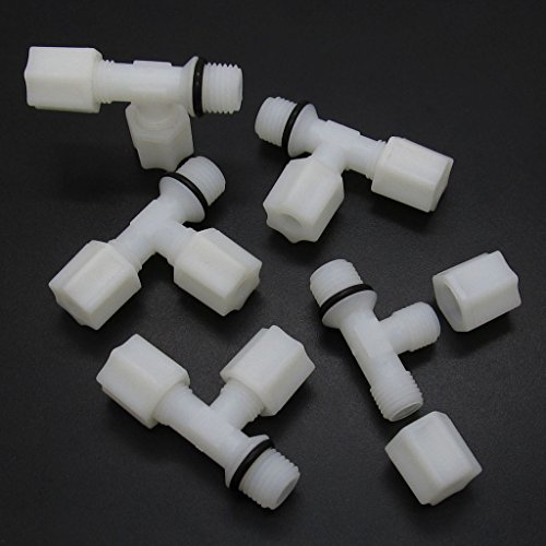 5 PCS Quick Connect PT1/4" - 1/4" Tee Union For Reverse Osmosis RO Water Filter
