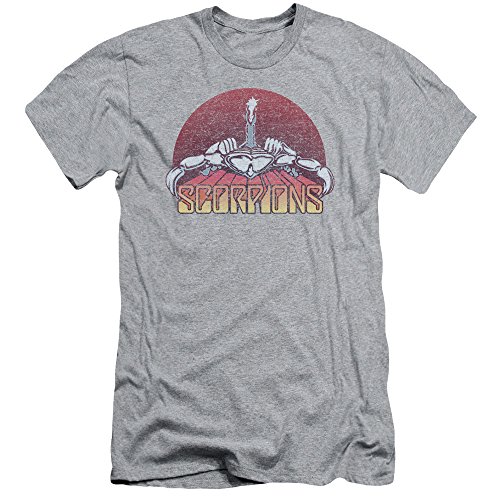 Scorpions 80s Hair Metal Rock Band Color Logo Distressed Adult Slim T-Shirt Tee
