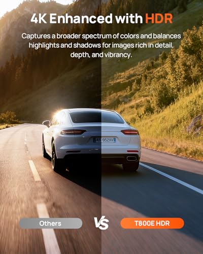 70mai 4K Dash Cam Front and Interior, 4K HDR Dash Camera with F1.55 Aperture, UHD Dashcam, Wi-Fi 6, 24H Parking Surveillance, GPS, Loop Recording, 64GB Card Included, for Cars/Taxi/Uber/Lyft