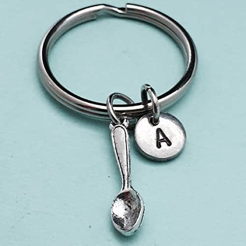 Spoon keychain, spoon charm, utensil keychain, personalized