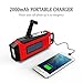 RunningSnail Emergency Solar AM/FM//NOAA Digital Weather Radio with 3W LED Flashlight, SOS Alarm & 2000MAh Power Bank for Hurricane/Storm/Earthquake/Camping/Hiking