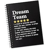Sixrip Dream Team Definition 160 Blank Pages Spiral Notebook, Dream Team Journals for Coworker Staff, New Job Welcome Gifts for New Employees, Work Prizes for Employees, Employee Appreciation Present