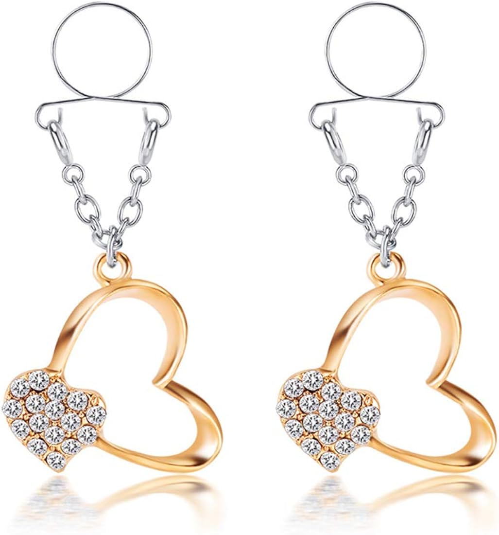 NonPiercing Nipplerings Dangle Non Pierced Stainless Steel Faux Body