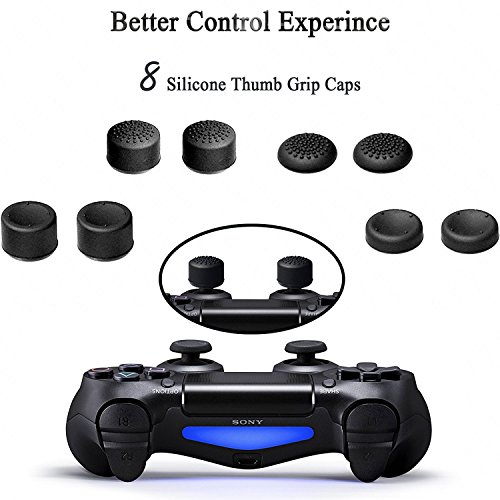 ADVcer PS4 Pro Cooling Vertical Stand - Dual Big Fan Cool System with 3 Extra USB Port HUB + 8 PS4 Controller Thumb Grip Cover Cap for Sony Playstation 4 Pro Game Console and DualShock 4 Gamepad