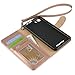 BLU Advance 5.0 Case, Arae [Wrist Strap] Flip Folio [Kickstand Feature] PU leather wallet case with ID&Credit Card Pockets For BLU Advance 5.0 (Rosegold)