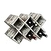 MyGift Rustic Torched Solid Wood Tabletop Wine Bottle Holder Rack with Geometric Cross Hatch Design, Vertical or Horizontal Display, Holds up to 8 Bottles
