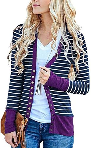 Women's S-3XL Solid Button Front Knitwears Long Sleeve Casual Cardigans