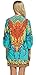 Women Bohemian Neck Tie Vintage Printed Ethnic Style Summer Shift Dress (S, Pattern 1)